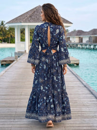 Mystic ocean bohemian maxi dress