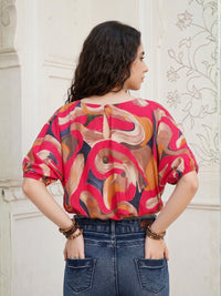 Zafira raspberry swirl boho top