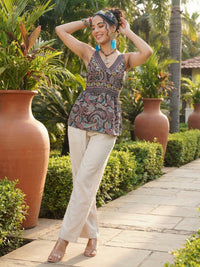 Selene night paisley spaghetti top