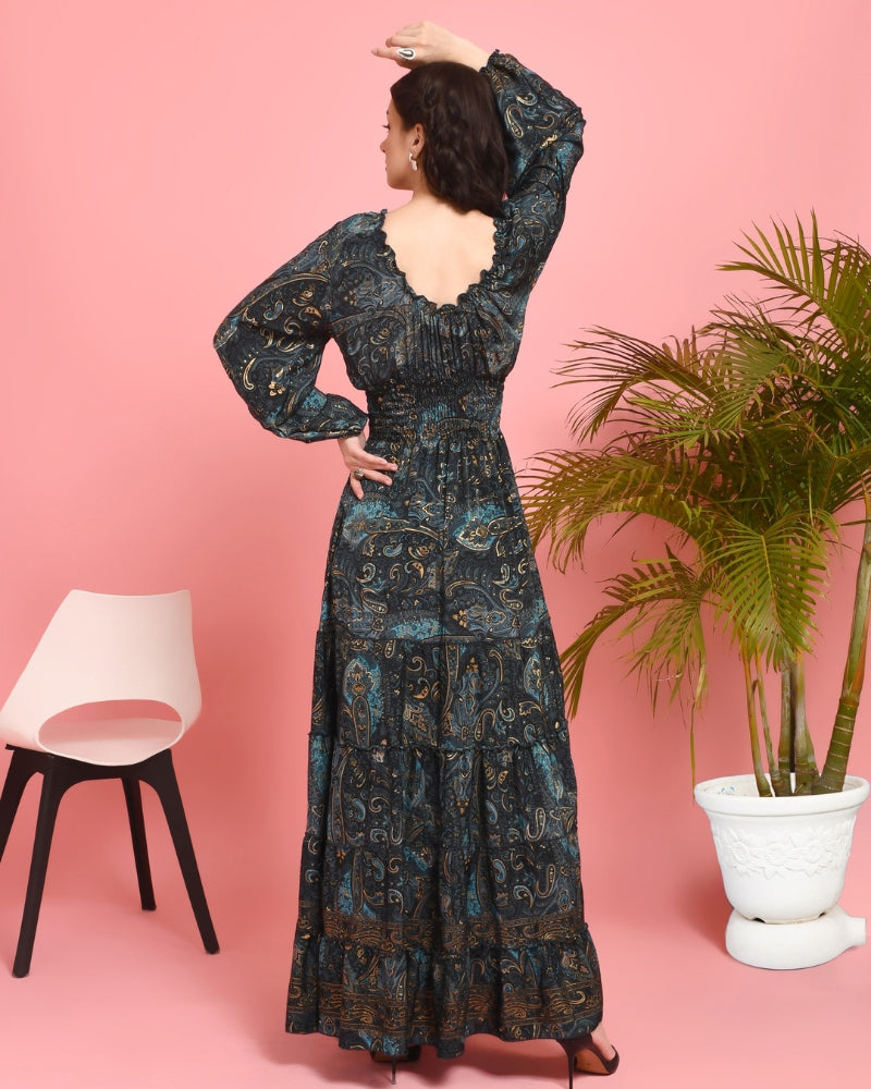 Tara goldleaf maxi dress