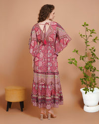 Pink mirage paisley maxi dress