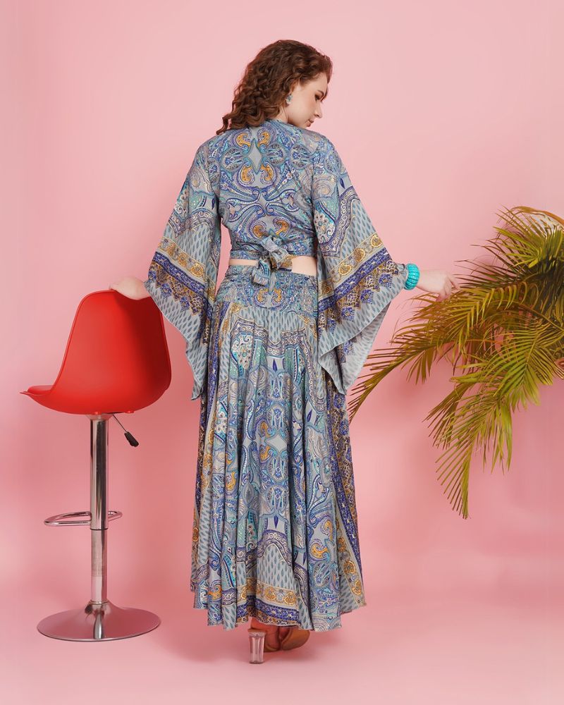 Moonlit petal serenade skirt co-ord set