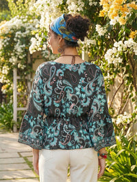 Kaelia aqua bloom peplum top