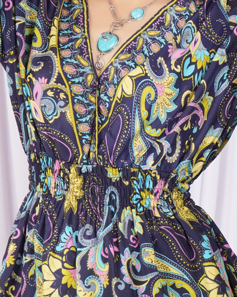 Fiora twilight paisley peplum top