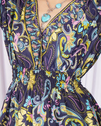 Fiora twilight paisley peplum top