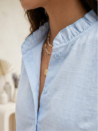 Coralie bluebell mist cotton shirt