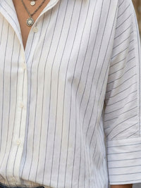 Ismerie pearl stripe boho formal shirt