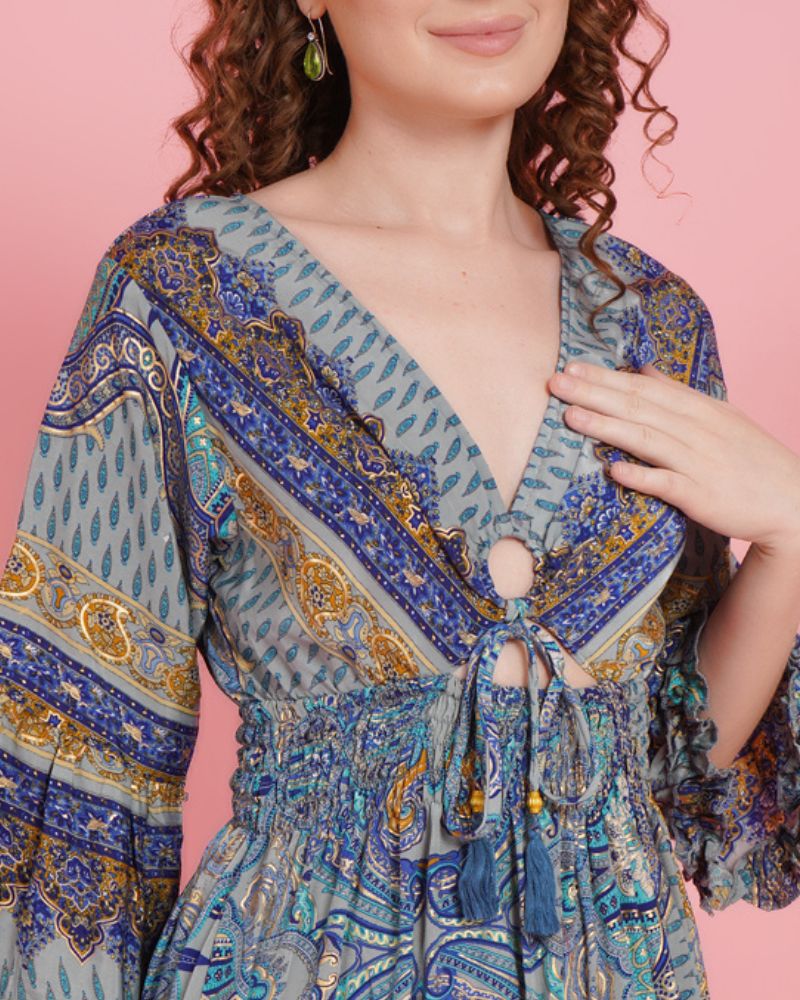 Boho drift blush short dress