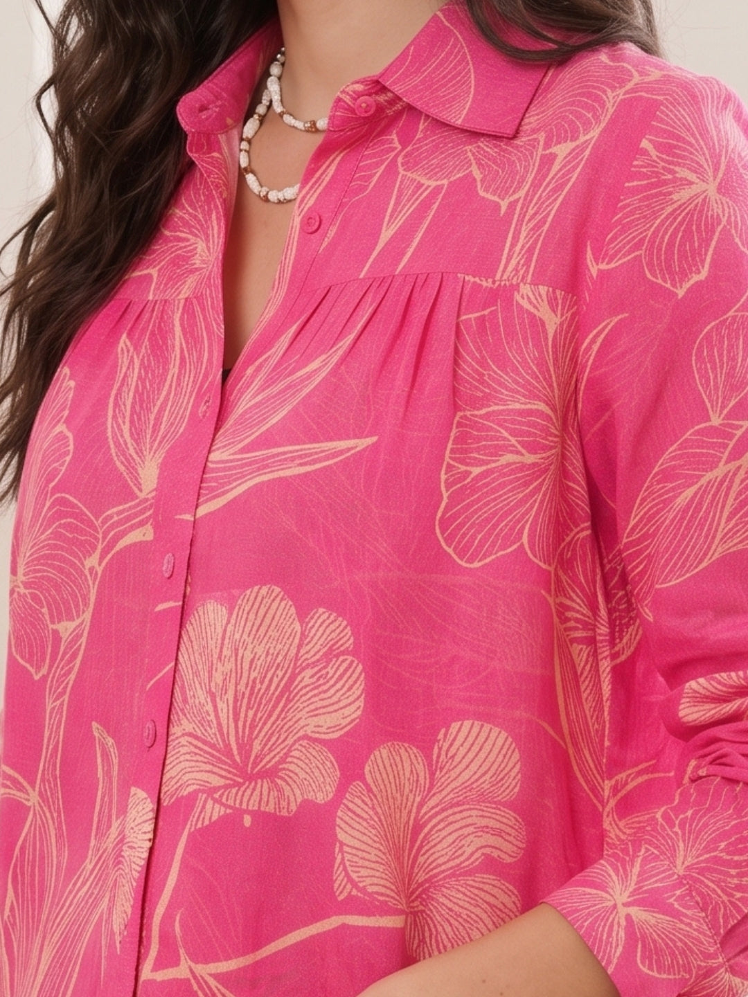 Amelie pink mirage boho shirt
