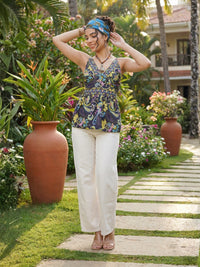 Seraphine midnight paisley spaghetti top