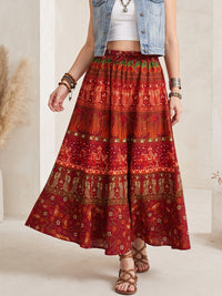 Cinnamon ember boho maxi skirt