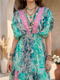 Ocean bloom bohemian mini dress