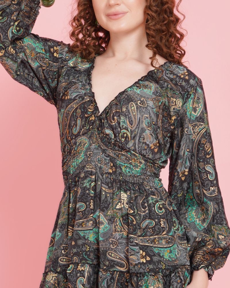 Kaia enchanted emerald mini dress