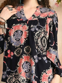 Liora navy blush bohemian top