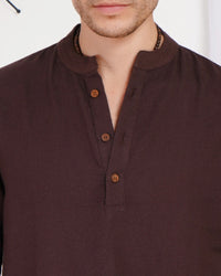 Orion rusted cocoa cotton shirt