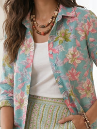 Rosalind aqua lily cotton co-ord set
