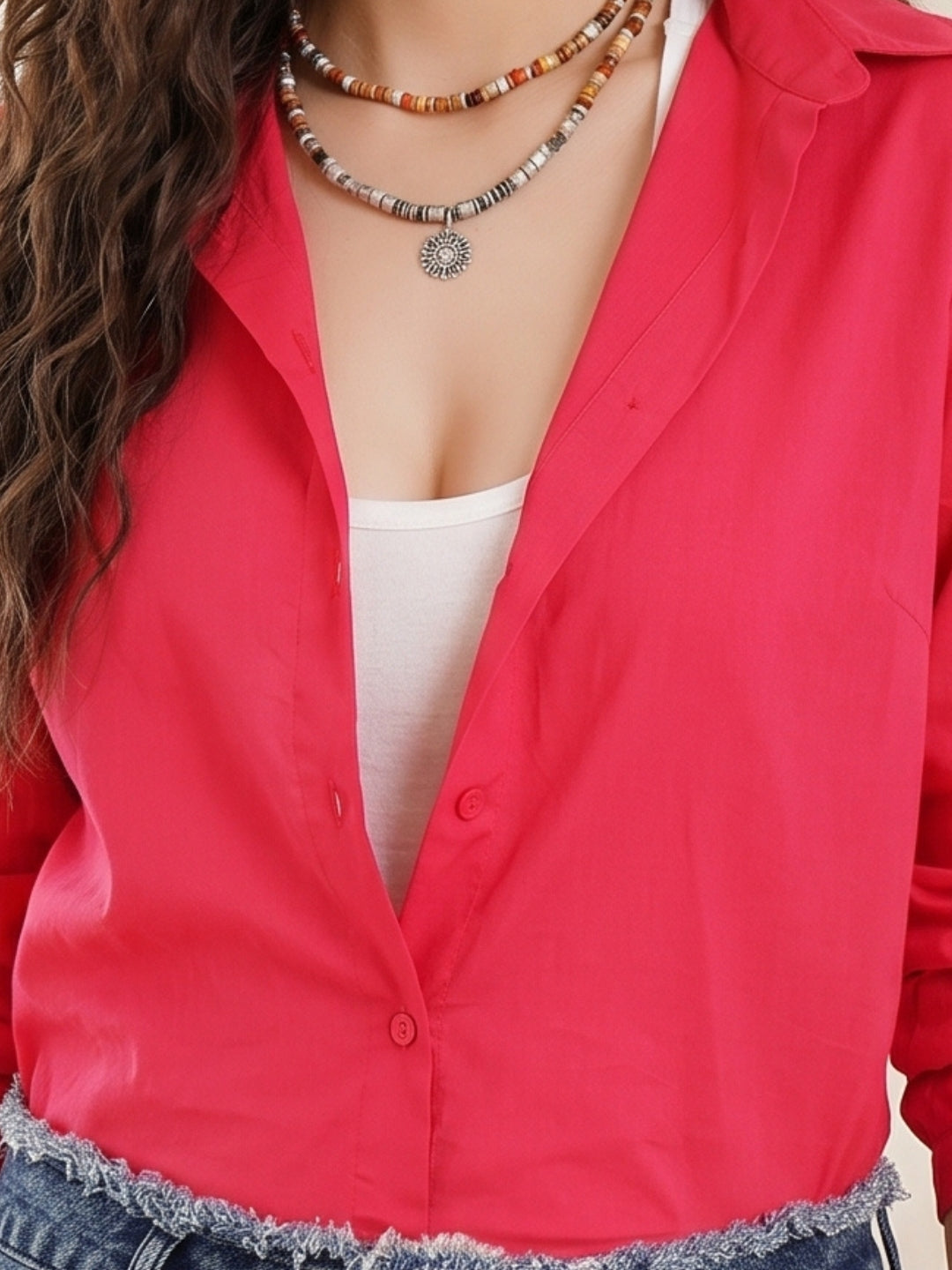 Solene candy pink cotton shirt