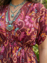 Virelle mulberry muse boho peplum top