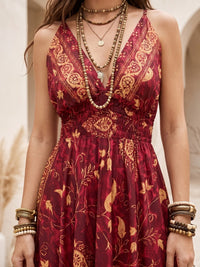 Célestine scarlet boho maxi dress