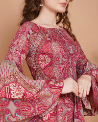 Rosette reverie smocked mini dress