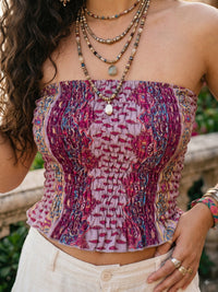 Isadora lavender love boho tube top