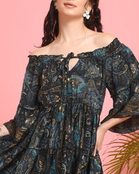 Nyra twilight off-shoulder mini dress