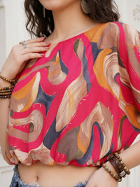 Zafira raspberry swirl boho top