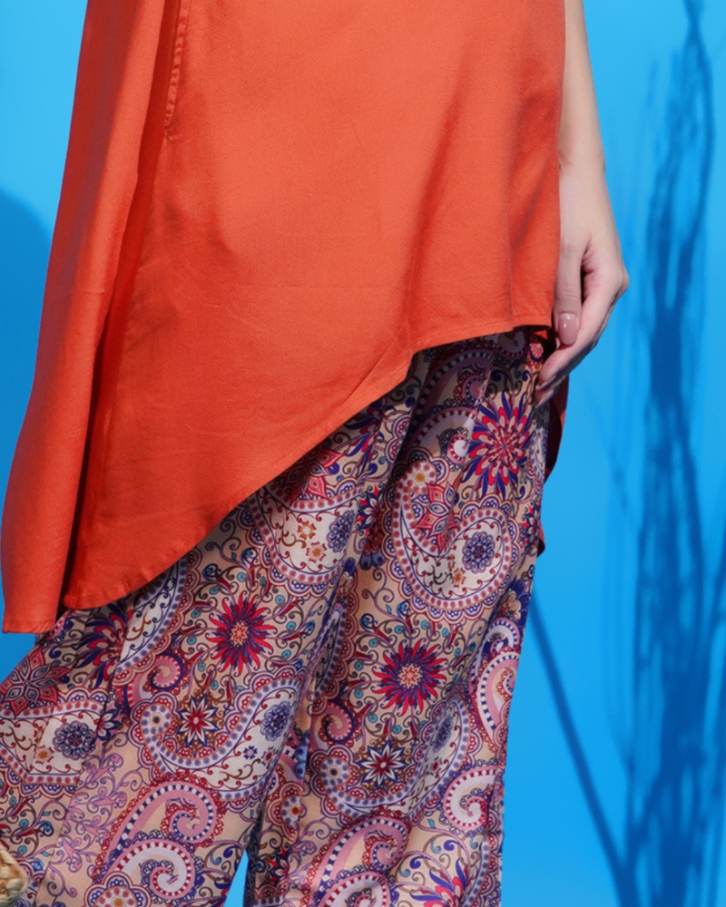 Sunset serenade asymmetrical co-ord set