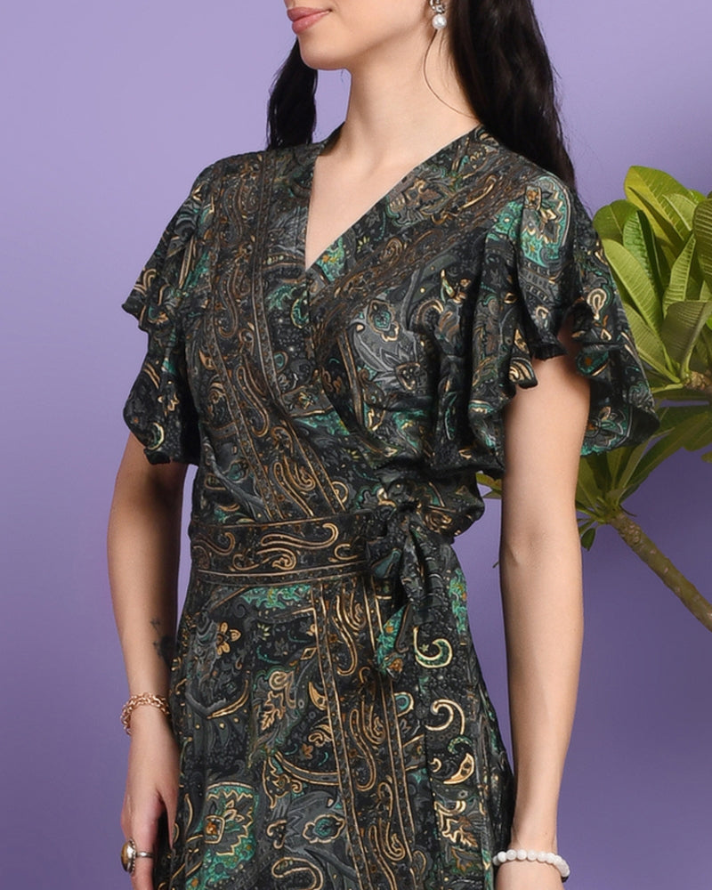 Liana wrap maxi dress