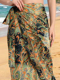 Evelisse olive mirage boho wrap skirt