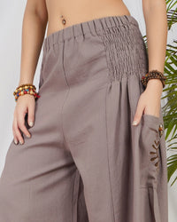 Mauve mist cotton palazzo pants