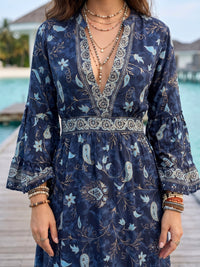 Mystic ocean bohemian maxi dress