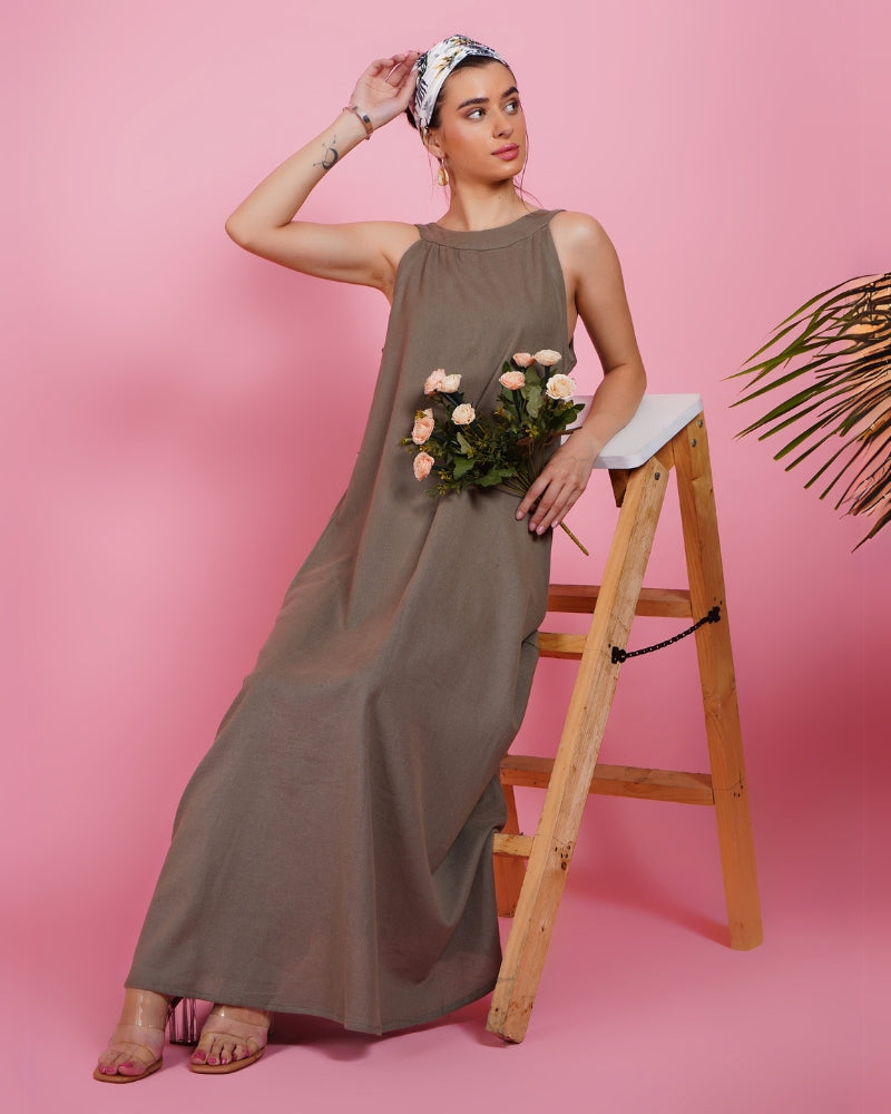 Mystic sandstone khadi maxi dress