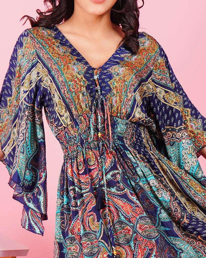 Bohemian moonlight paisley maxi with golden touch