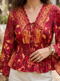 Elodie ruby sunset boho peplum top