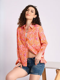 Zafira sunset bloom boho shirt