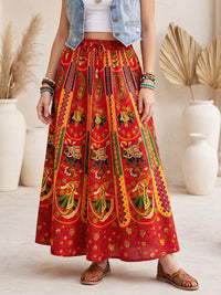 Paprika parade boho maxi skirt