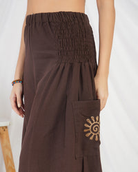 Espresso sunflare cotton palazzo pants