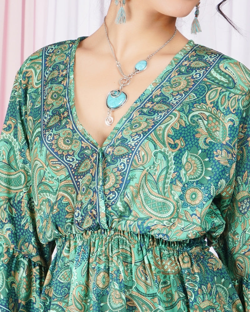 Aurelia mint whisper peplum top