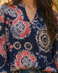 Liora navy blush bohemian top