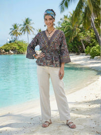 Marella midnight berry peplum top