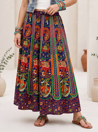Peacock trail bohemian skirt