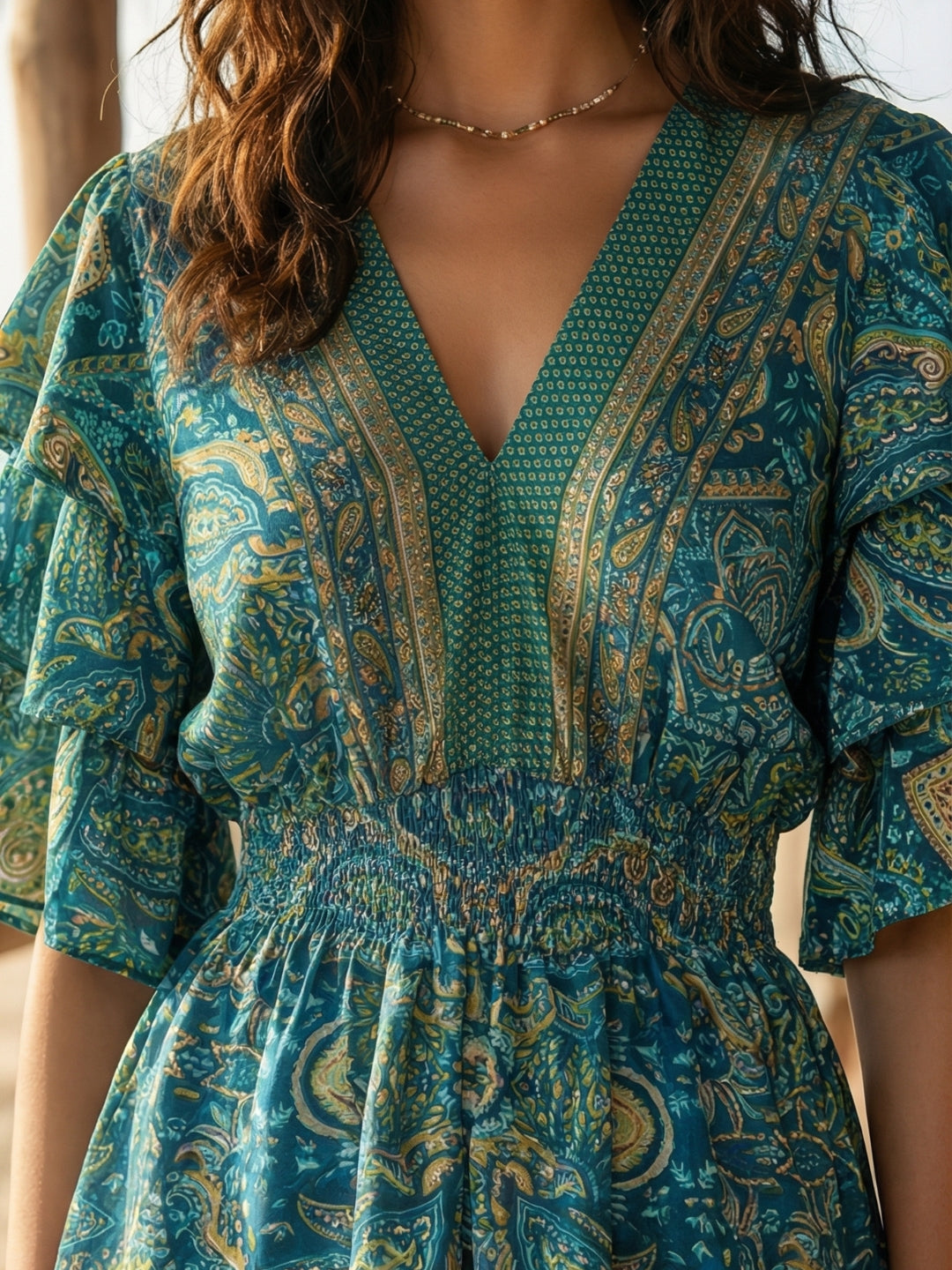 Iseren coastal muse peplum top