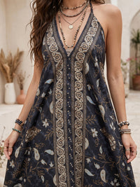 Estelle black pearl boho maxi dress
