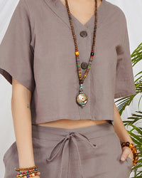 Clio blush mauve cotton co-ord set