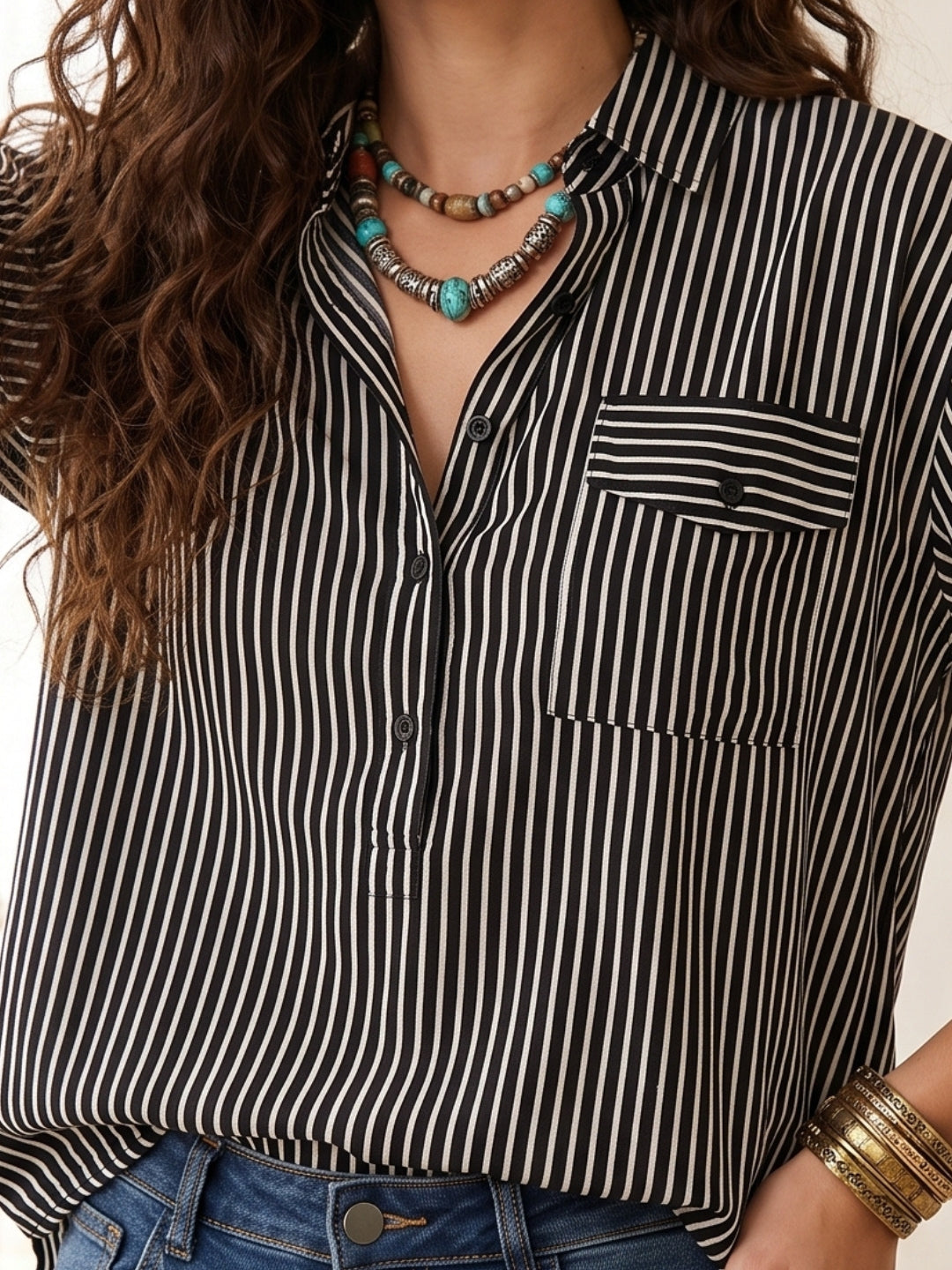 Onyx whisper oversize popover shirt
