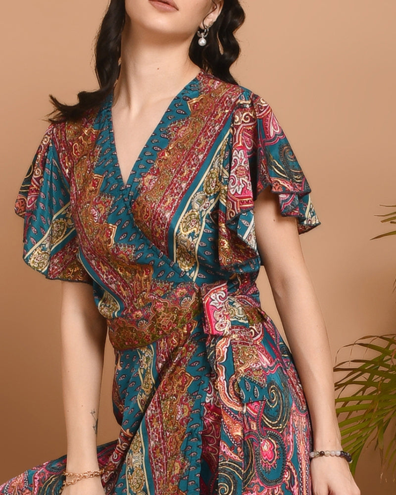 Naomi boheme wrap maxi dress