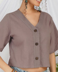 Vivienne smoky mauve boho top