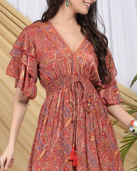 Elara scarlet muse tiered maxi dress