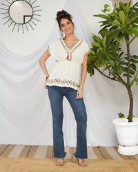 Liora pearl glow boho top